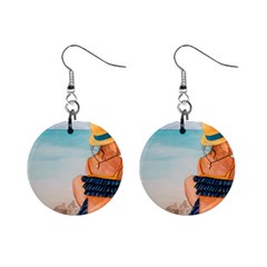 A Day At The Beach Mini Button Earrings by TonyaButcher