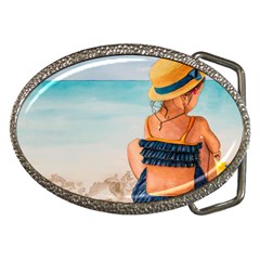 A Day At The Beach Belt Buckle (oval) by TonyaButcher