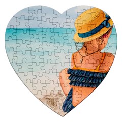 A Day At The Beach Jigsaw Puzzle (heart) by TonyaButcher