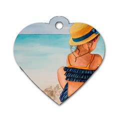 A Day At The Beach Dog Tag Heart (one Sided) 