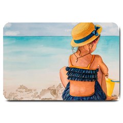 A Day At The Beach Large Door Mat by TonyaButcher