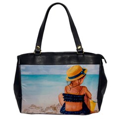 A Day At The Beach Oversize Office Handbag (one Side)