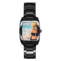 A Day At The Beach Stainless Steel Barrel Watch by TonyaButcher