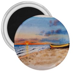 Sunset Beach Watercolor 3  Button Magnet by TonyaButcher