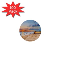 Sunset Beach Watercolor 1  Mini Button (100 Pack)