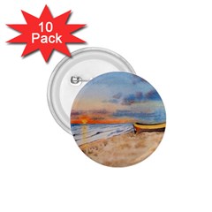 Sunset Beach Watercolor 1 75  Button (10 Pack)