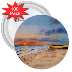 Sunset Beach Watercolor 3  Button (100 Pack)