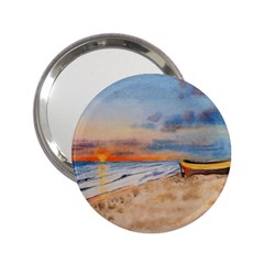 Sunset Beach Watercolor Handbag Mirror (2 25 ) by TonyaButcher