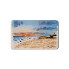 Sunset Beach Watercolor Magnet (name Card) by TonyaButcher