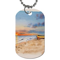 Sunset Beach Watercolor Dog Tag (one Sided) by TonyaButcher