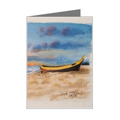 Sunset Beach Watercolor Mini Greeting Card by TonyaButcher