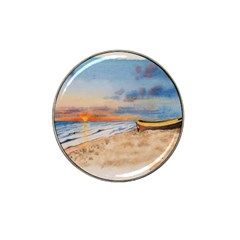 Sunset Beach Watercolor Golf Ball Marker 4 Pack (for Hat Clip) by TonyaButcher