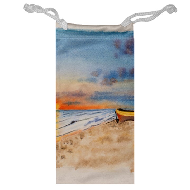 Sunset Beach Watercolor Jewelry Bag