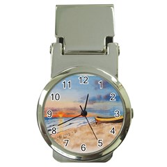 Sunset Beach Watercolor Money Clip With Watch