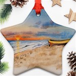 Sunset Beach Watercolor Star Ornament (Two Sides) Front