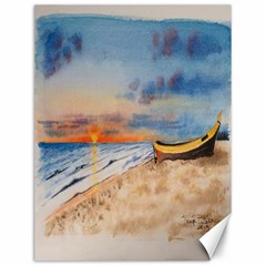 Sunset Beach Watercolor Canvas 12  X 16  (unframed) by TonyaButcher