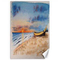 Sunset Beach Watercolor Canvas 20  X 30  (unframed) by TonyaButcher