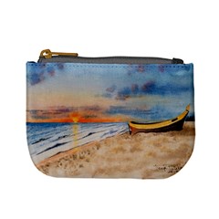 Sunset Beach Watercolor Coin Change Purse by TonyaButcher