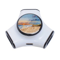 Sunset Beach Watercolor 3 Port Usb Hub by TonyaButcher