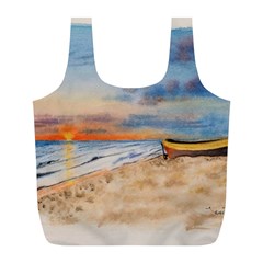 Sunset Beach Watercolor Reusable Bag (l)