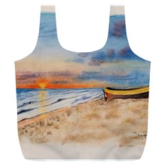 Sunset Beach Watercolor Reusable Bag (xl) by TonyaButcher