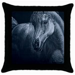 Equine Grace  Black Throw Pillow Case Front