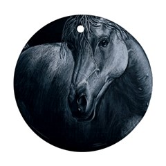 Equine Grace  Round Ornament (two Sides) by TonyaButcher