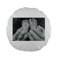 John 3:16 15  Premium Round Cushion  by TonyaButcher