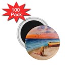 Alone On Sunset Beach 1.75  Button Magnet (100 pack) Front