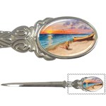 Alone On Sunset Beach Letter Opener Front