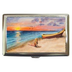 Alone On Sunset Beach Cigarette Money Case by TonyaButcher