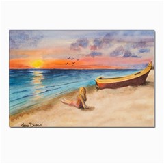 Alone On Sunset Beach Postcards 5  X 7  (10 Pack) by TonyaButcher