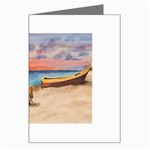 Alone On Sunset Beach Greeting Card Left