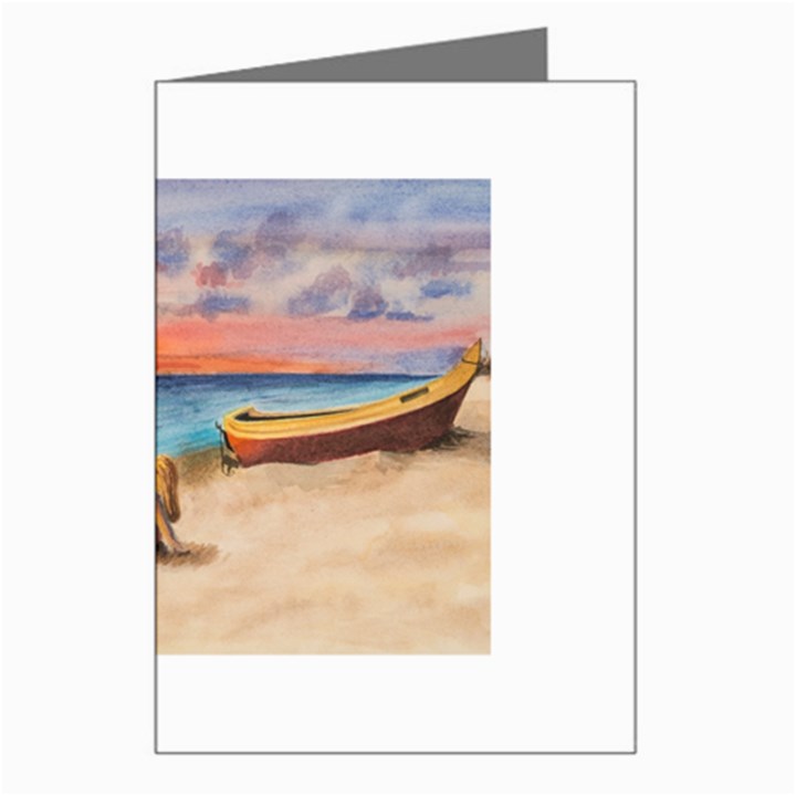 Alone On Sunset Beach Greeting Card