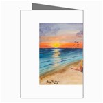 Alone On Sunset Beach Greeting Card Right