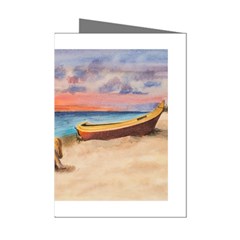 Alone On Sunset Beach Mini Greeting Card (8 Pack)