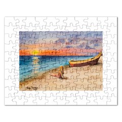 Alone On Sunset Beach Jigsaw Puzzle (rectangle)