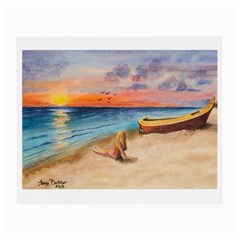 Alone On Sunset Beach Glasses Cloth (small) by TonyaButcher