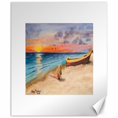 Alone On Sunset Beach Canvas 8  X 10  (unframed) by TonyaButcher