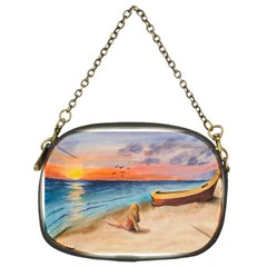 Alone On Sunset Beach Chain Purse (two Sided)  by TonyaButcher