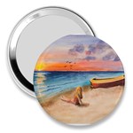 Alone On Sunset Beach 3  Handbag Mirror Front