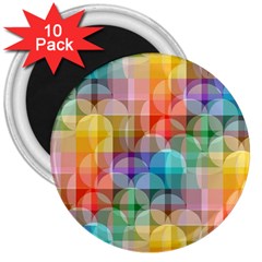 Circles 3  Button Magnet (10 Pack) by Lalita