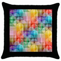 Circles Black Throw Pillow Case