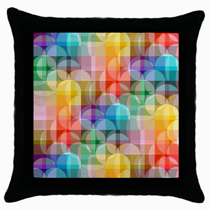 circles Black Throw Pillow Case