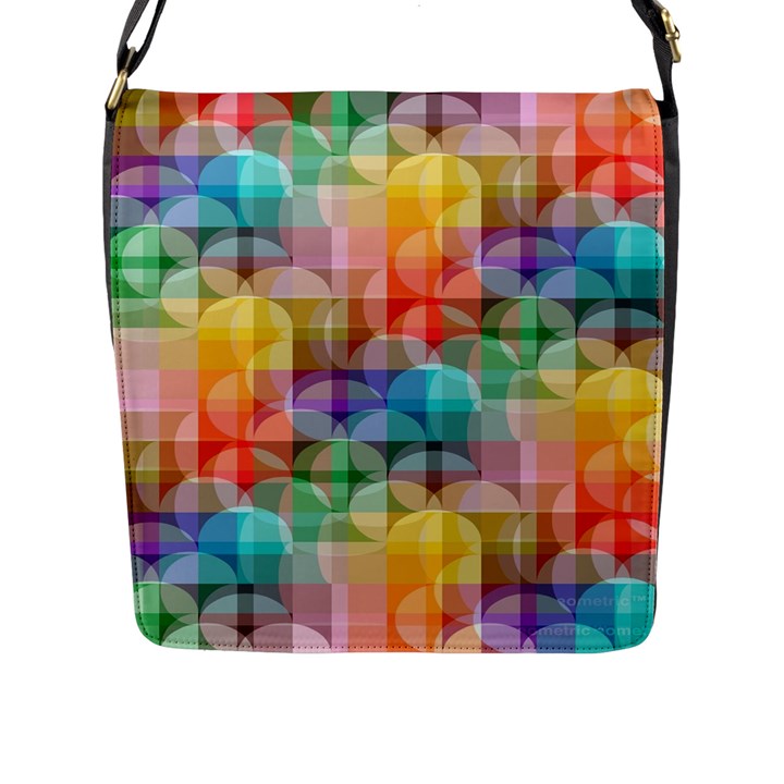 circles Flap Closure Messenger Bag (Large)