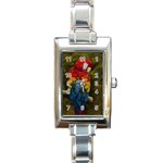 Preening Rectangular Italian Charm Watch Front