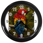 Preening Wall Clock (Black) Front