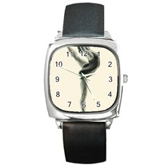 Attitude Square Leather Watch by TonyaButcher