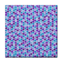 Purple Blue Cubes Ceramic Tile