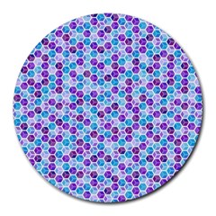 Purple Blue Cubes 8  Mouse Pad (round) by Zandiepants